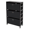 Torino 4-PC Set Storage Shelf w/ Black Fabric Baskets - Winsome Wood