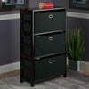 Torino 4-PC Set Storage Shelf w/ Black Fabric Baskets - Winsome Wood