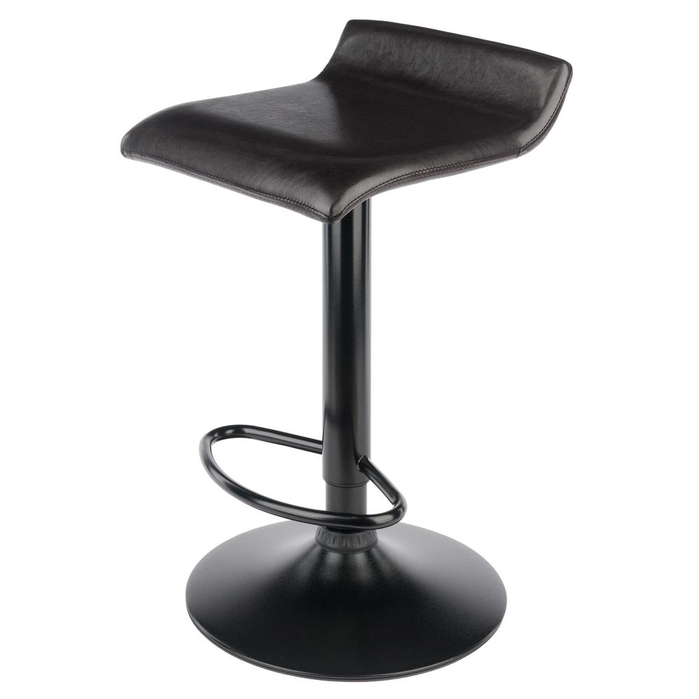 Paris Set of 2 Airlift Adjustable Swivel Stool with PU Leather Seat and Black Metal Base - Winsome Wood