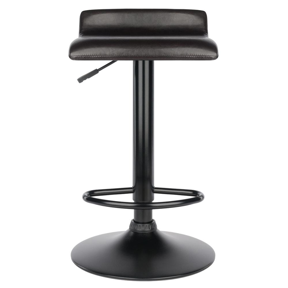 Paris Set of 2 Airlift Adjustable Swivel Stool with PU Leather Seat and Black Metal Base - Winsome Wood