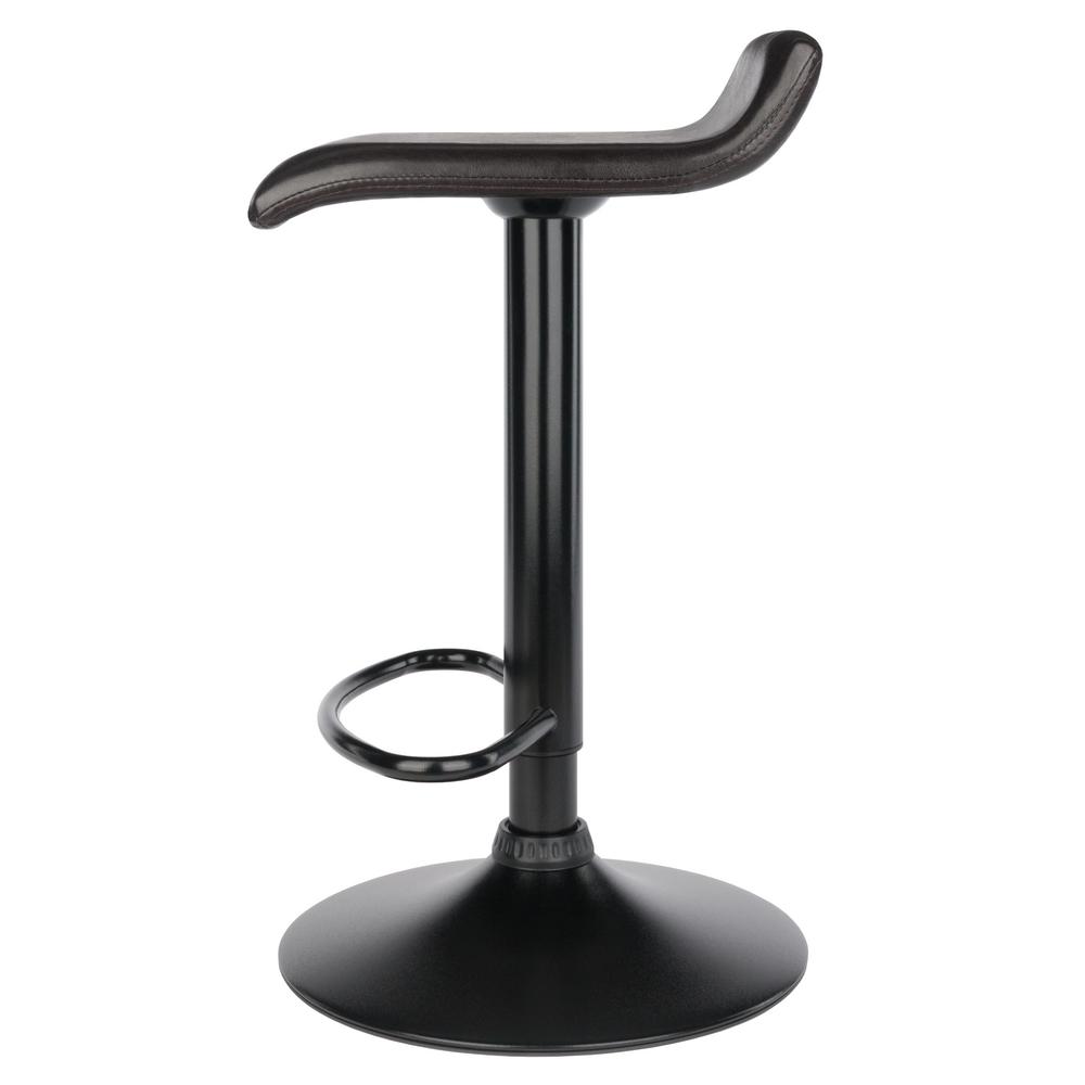 Paris Set of 2 Airlift Adjustable Swivel Stool with PU Leather Seat and Black Metal Base - Winsome Wood