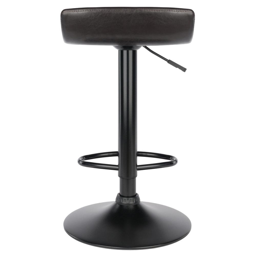 Paris Set of 2 Airlift Adjustable Swivel Stool with PU Leather Seat and Black Metal Base - Winsome Wood