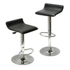 Spectrum Set of 2, Adjustable Air Lift Stool, Black Faux Leather, RTA - Winsome Wood