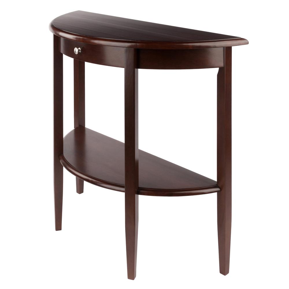 Concord Hall / Console Table,  Half Moon with Drawer, Shelf - Winsome Wood