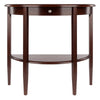 Concord Hall / Console Table,  Half Moon with Drawer, Shelf - Winsome Wood