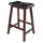 Mona 24'' Cushion Saddle Seat Stool, Black Faux Leather, Wood Legs, RTA - Winsome Wood