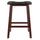 Mona 24'' Cushion Saddle Seat Stool, Black Faux Leather, Wood Legs, RTA - Winsome Wood