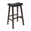 Mona 29'' Cushion Saddle Seat Stool, Black, Faux Leather, RTA - Winsome Wood