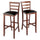 Simone Cushion Ladder-back Seat Bar Stools, 2-Pc Set, Black & Walnut - Winsome Wood