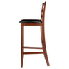 Simone Cushion Ladder-back Seat Bar Stools, 2-Pc Set, Black & Walnut - Winsome Wood
