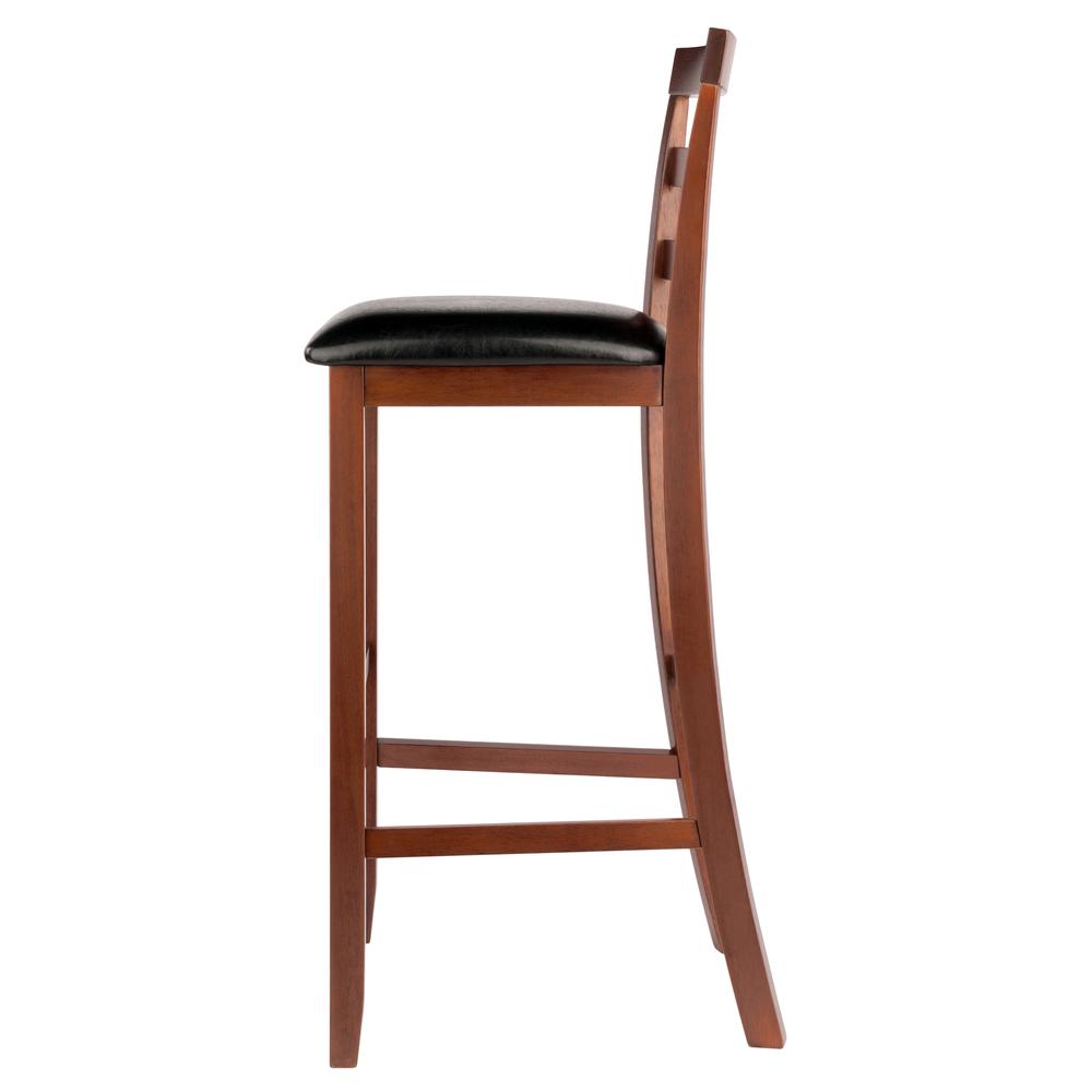 Simone Cushion Ladder-back Seat Bar Stools, 2-Pc Set, Black & Walnut - Winsome Wood