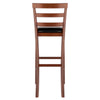 Simone Cushion Ladder-back Seat Bar Stools, 2-Pc Set, Black & Walnut - Winsome Wood