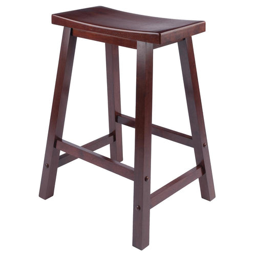 Satori 24'' Saddle Seat Bar Stool Antique Walnut - Winsome Wood