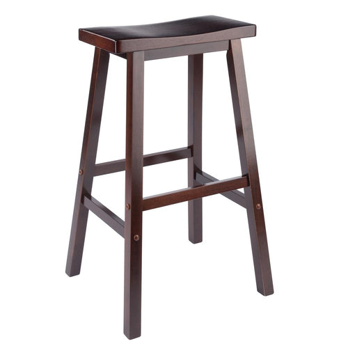 Satori 29'' Saddle Seat Bar Stool Antique Walnut - Winsome Wood