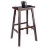 Satori 29'' Saddle Seat Bar Stool Antique Walnut - Winsome Wood