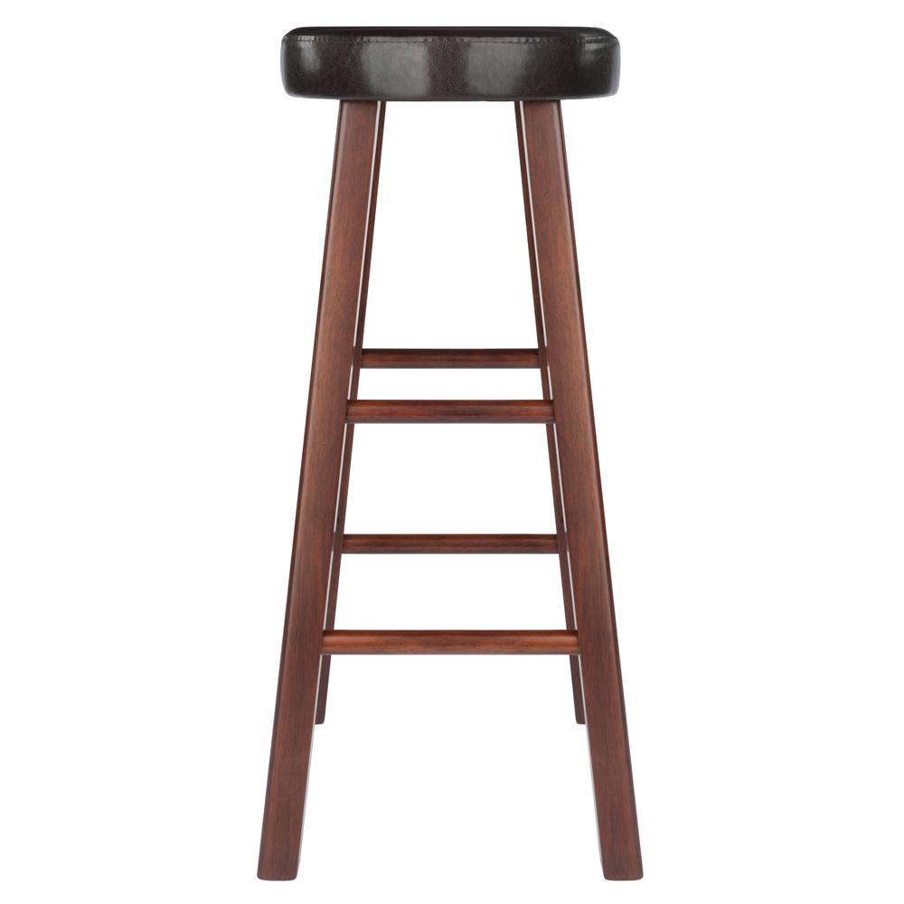 Maria Cushioned Bar Stool, 2-Pc Set, Espresso & Walnut - Winsome Wood