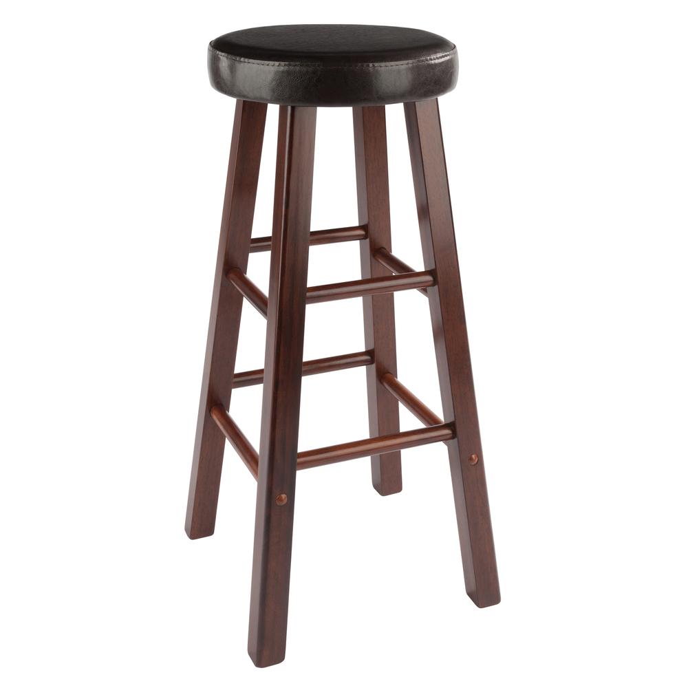 Maria Cushioned Bar Stool, 2-Pc Set, Espresso & Walnut - Winsome Wood