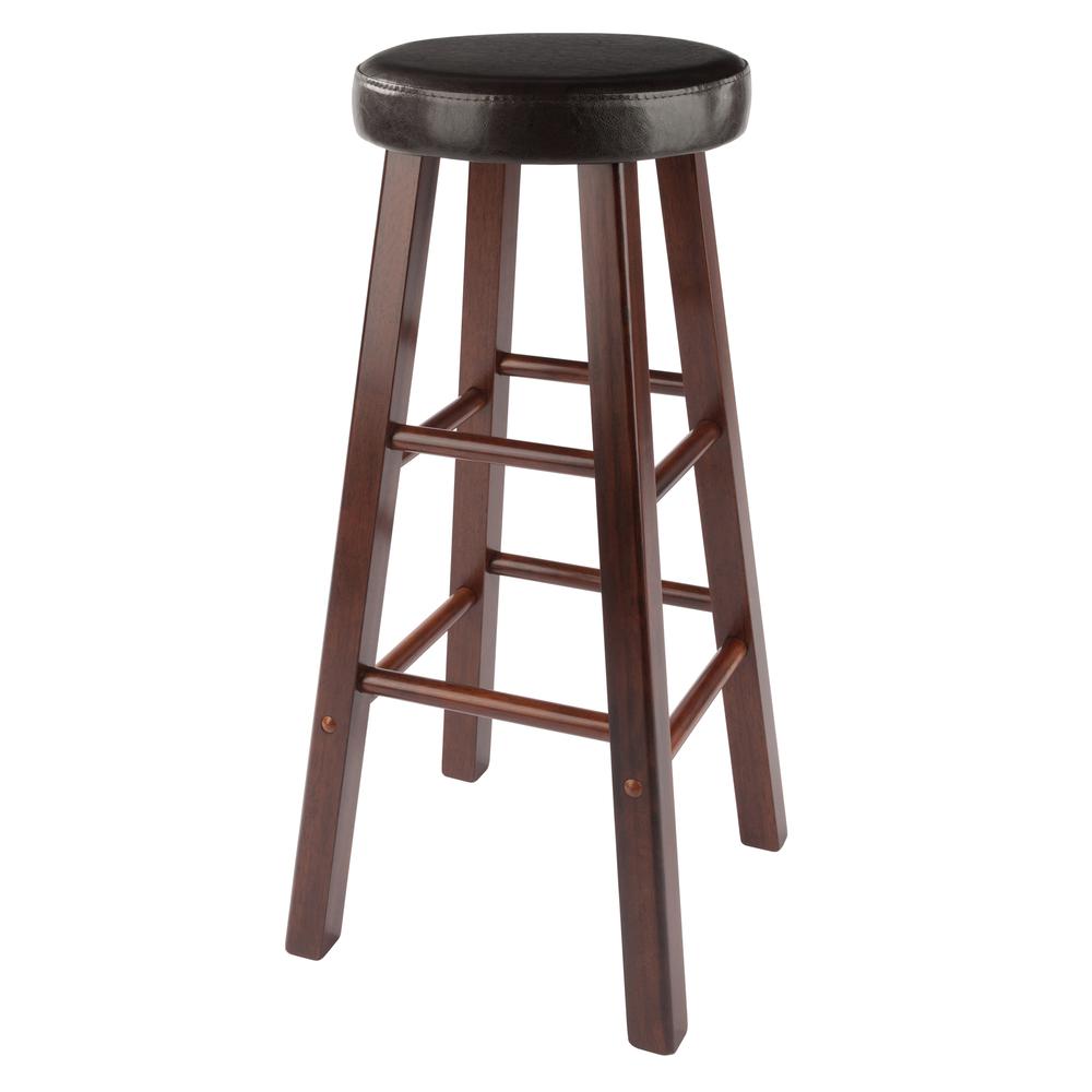 Maria Cushioned Bar Stool, 2-Pc Set, Espresso & Walnut - Winsome Wood