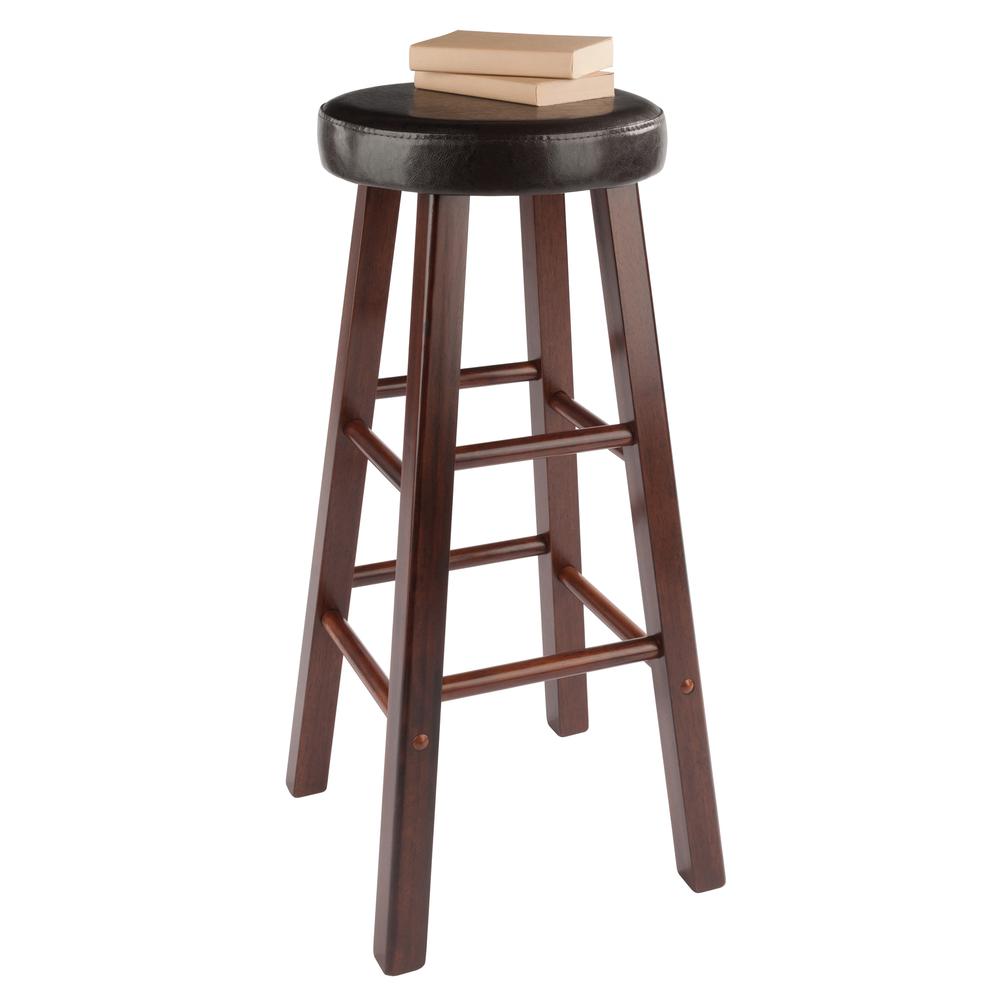 Maria Cushioned Bar Stool, 2-Pc Set, Espresso & Walnut - Winsome Wood