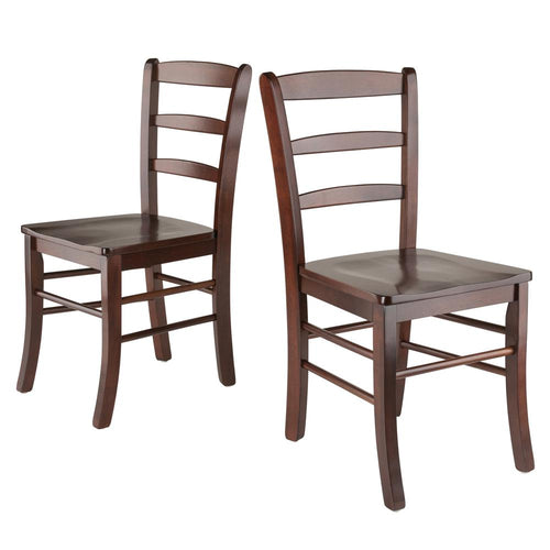 Benjamin 2-PC Ladder Back Chair Set Walnut - Winsome Wood