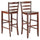 Benjamin 2-PC Ladder Back 30'' Bar Stool Set Antique Walnut - Winsome Wood