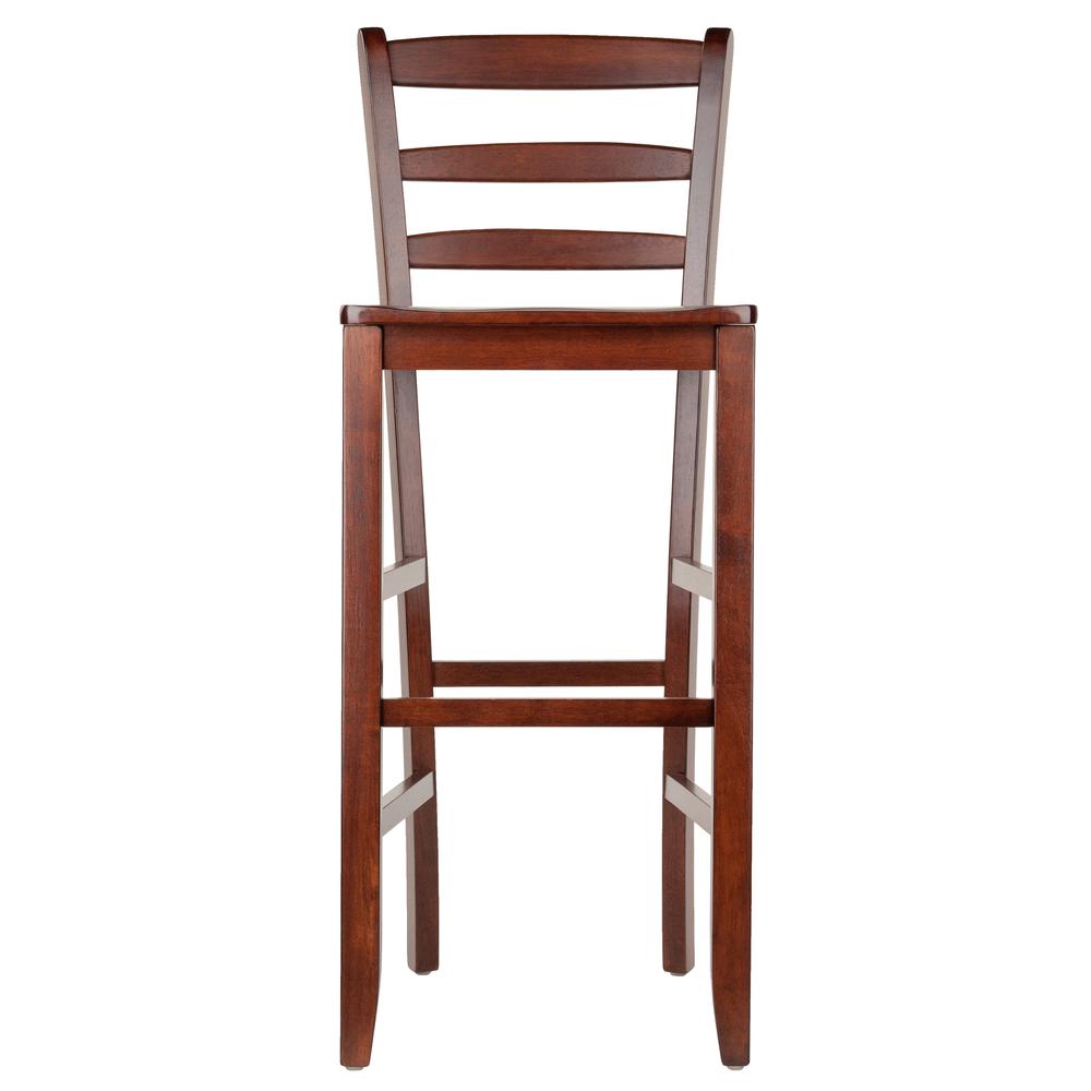 Benjamin 2-PC Ladder Back 30'' Bar Stool Set Antique Walnut - Winsome Wood