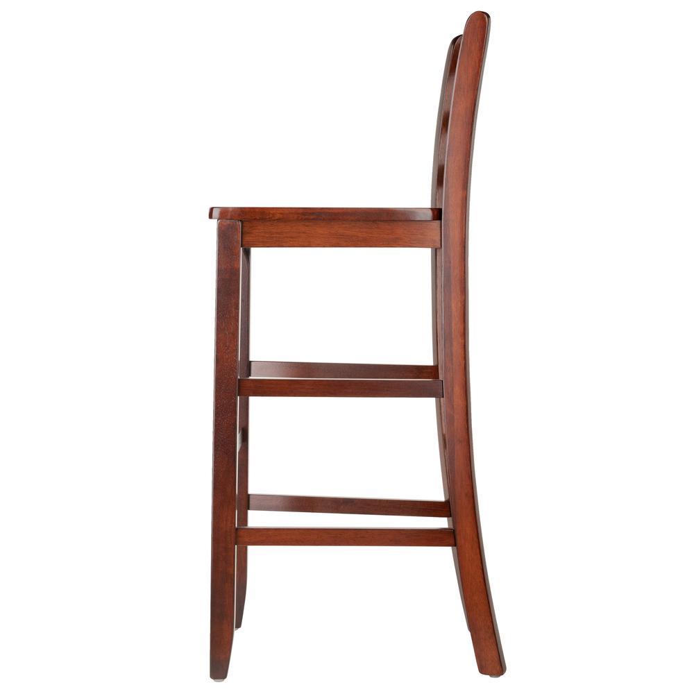 Benjamin 2-PC Ladder Back 30'' Bar Stool Set Antique Walnut - Winsome Wood