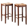 Kaden 2-PC Set Bar Stools Rush Seat - Winsome Wood