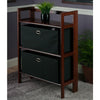 Torino 3-PC Set Folding Bookcase w/ Fabric Basket - Winsome Wood