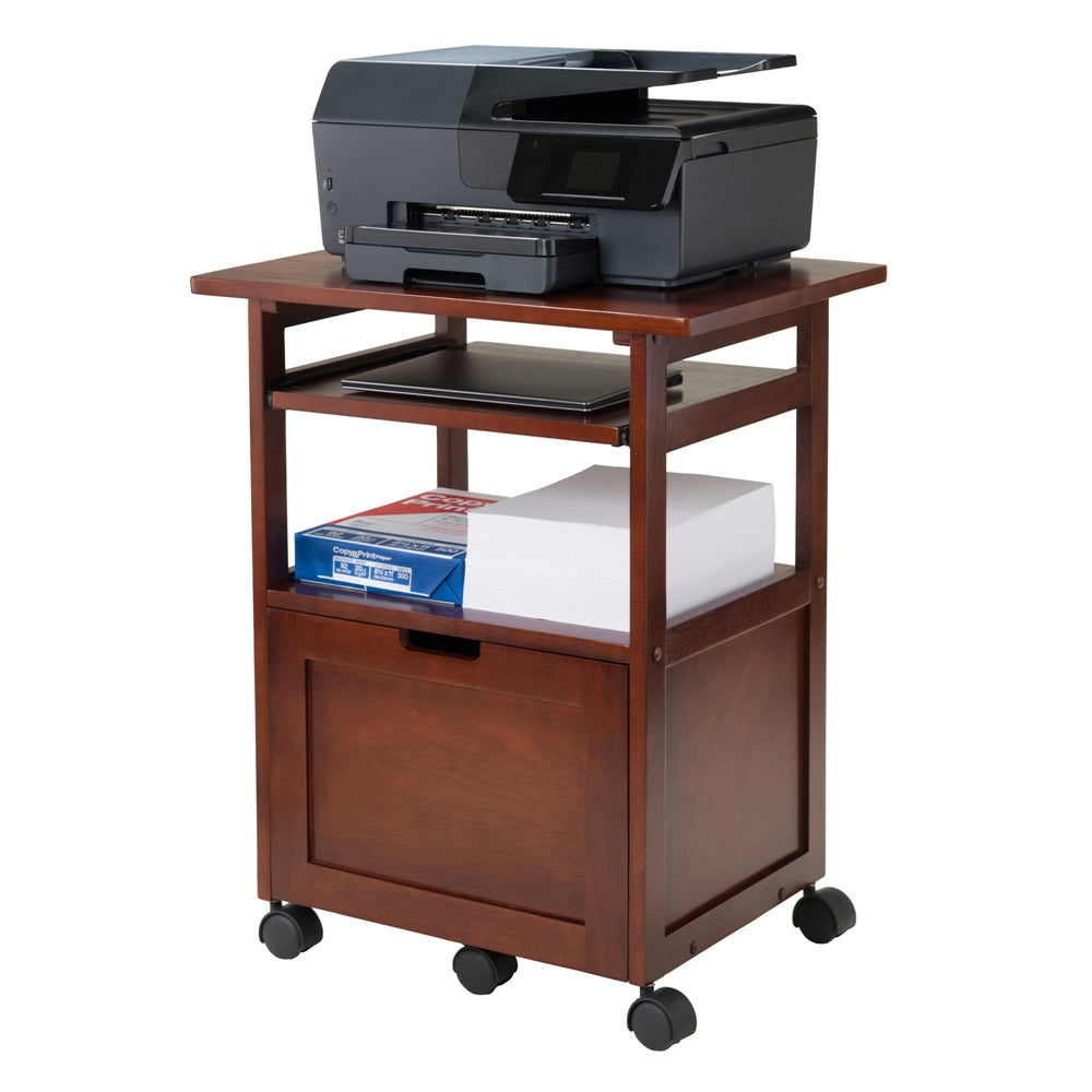 Piper Work Cart / Printer Stand with key board - Winsome Wood