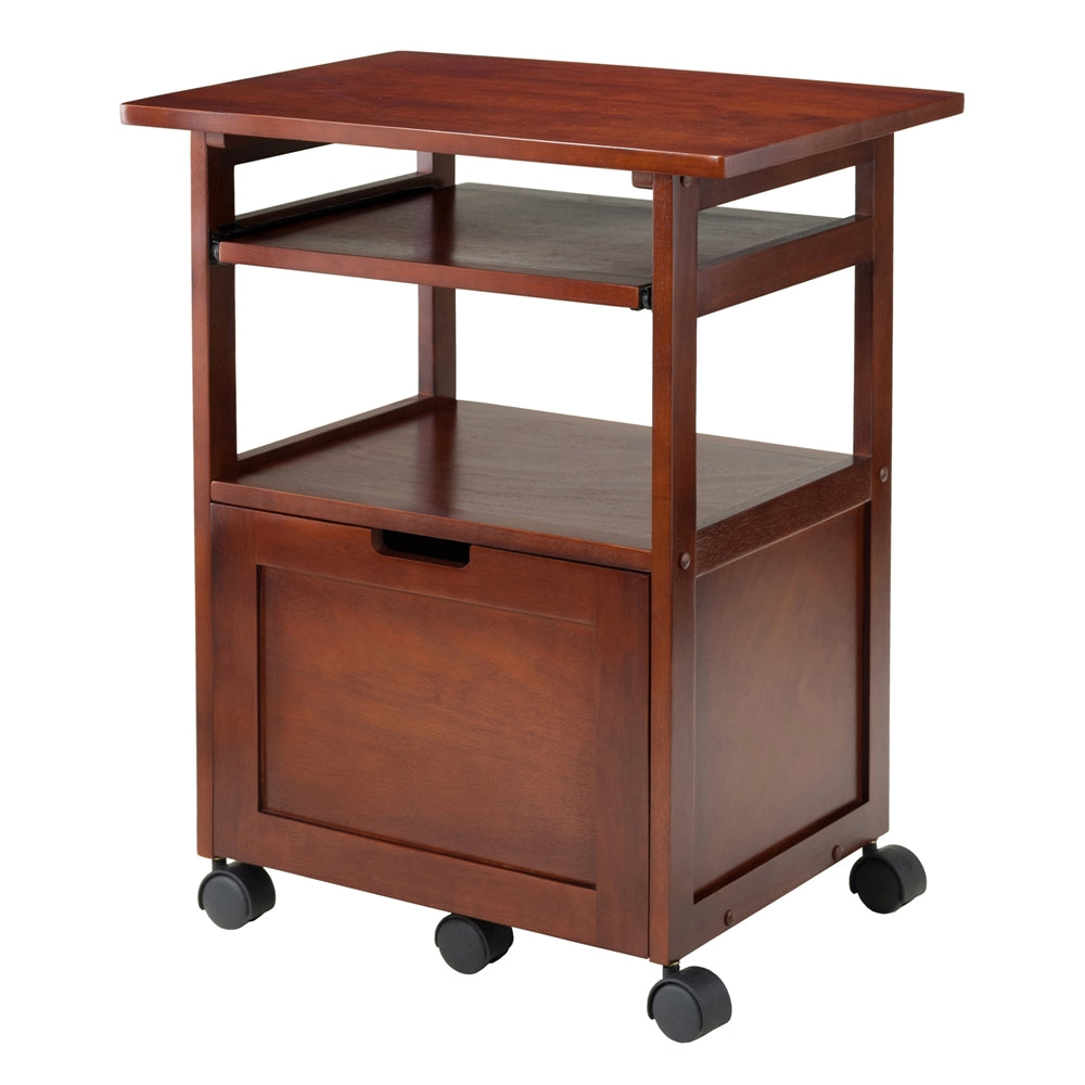 Piper Work Cart / Printer Stand with key board - Winsome Wood