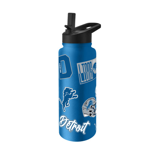 Detroit Lions Quencher Bottle 34oz Stainless Steel Dreamweave - Logo Brands