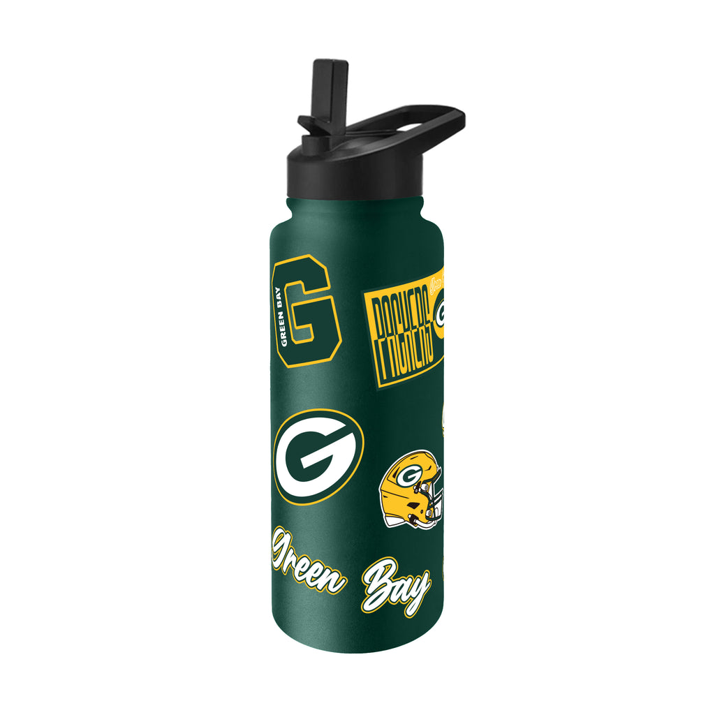 Green Bay Packers Quencher Bottle 34oz Stainless Steel Dreamweave - Logo Brands
