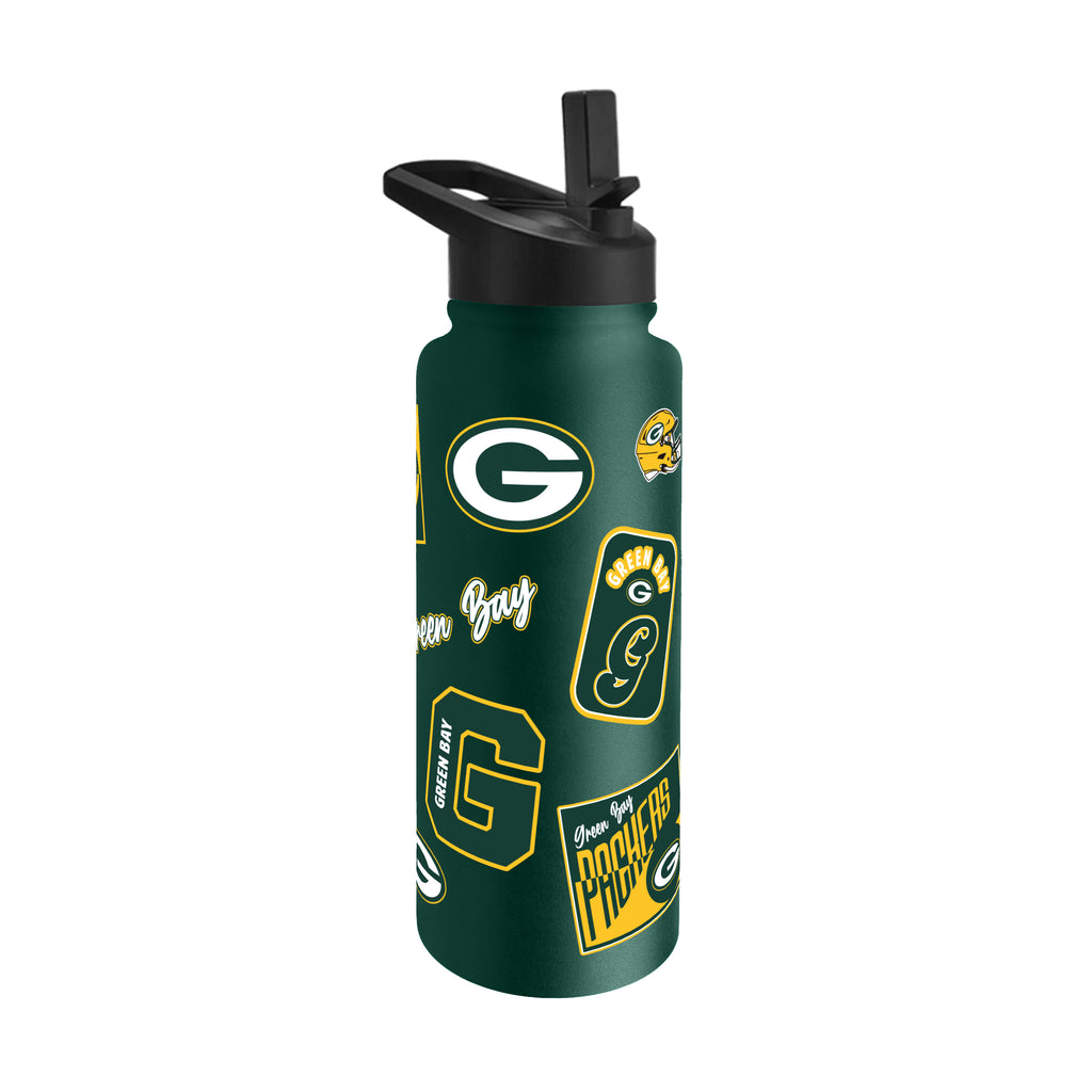 Green Bay Packers Quencher Bottle 34oz Stainless Steel Dreamweave - Logo Brands