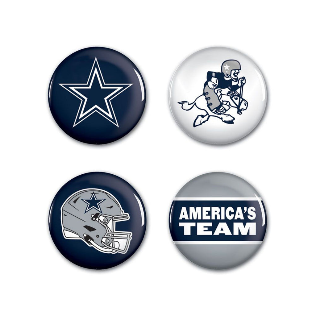 Dallas Cowboys Buttons 4 Pack - WinCraft