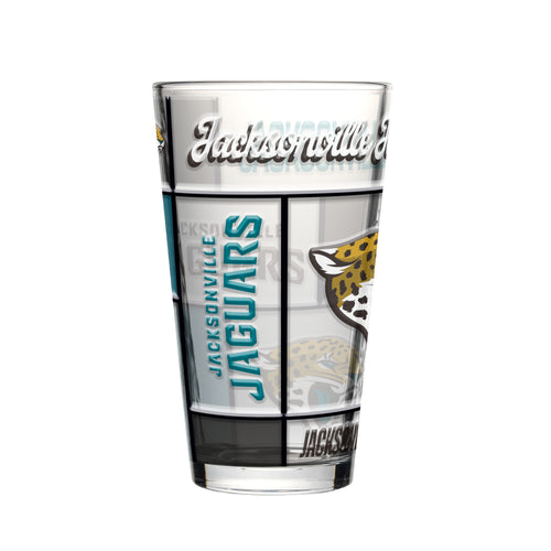 Jacksonville Jaguars Pint Glass 16oz Quilted Stained Boxed - Logo Brands
