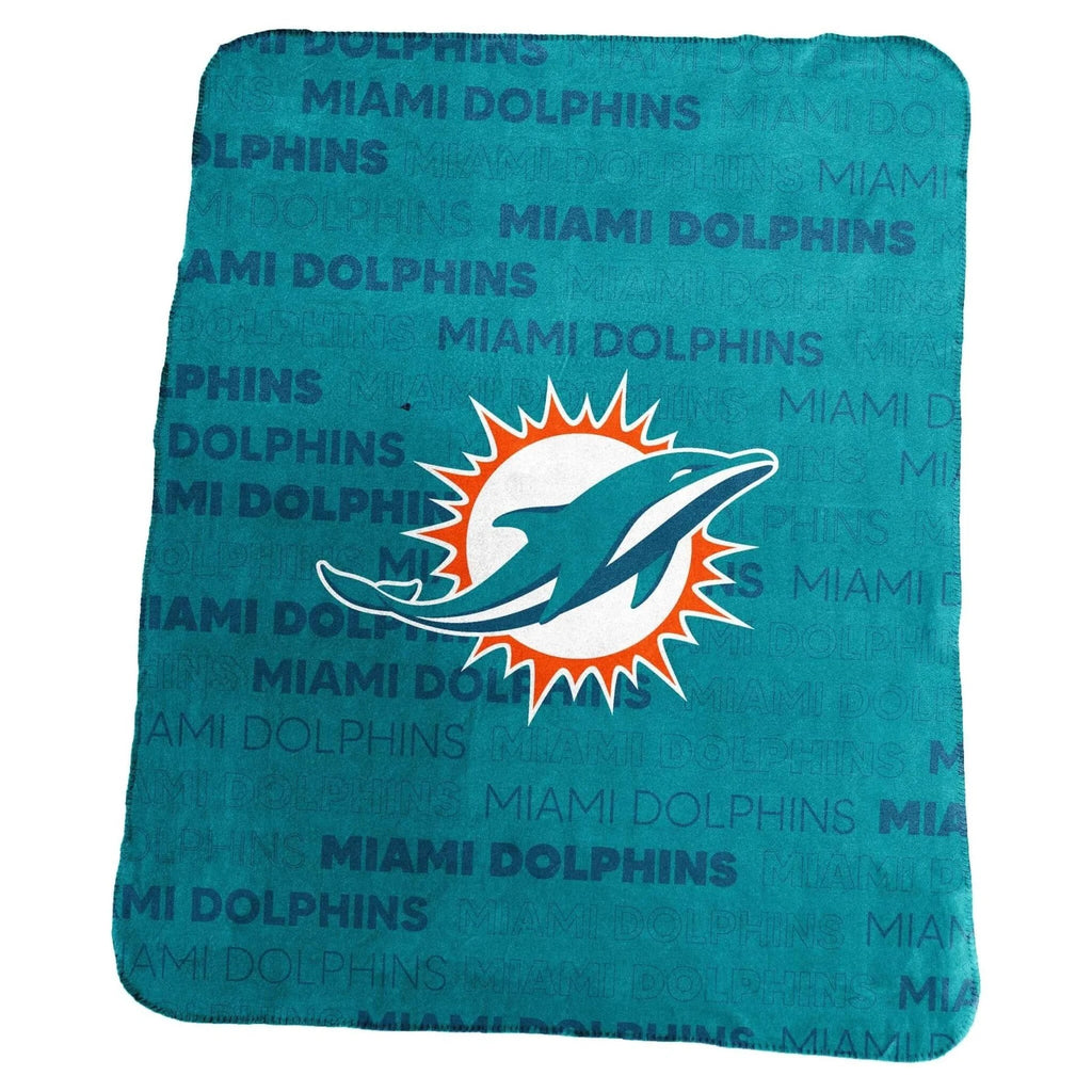 Miami Dolphins Blanket 50x60 Fleece Classic - Logo Brands