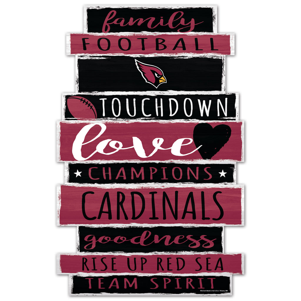 Arizona Cardinals Sign 11x17 Wood Family Word - WinCraft