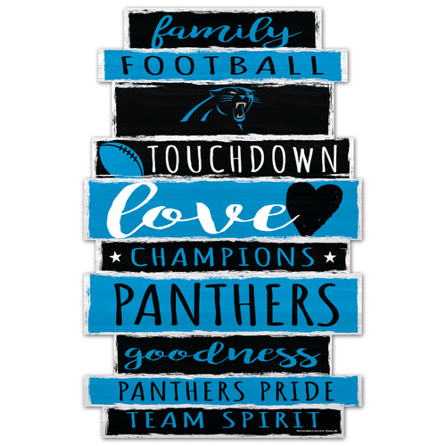 Carolina Panthers Sign 11x17 Wood Family Word - WinCraft