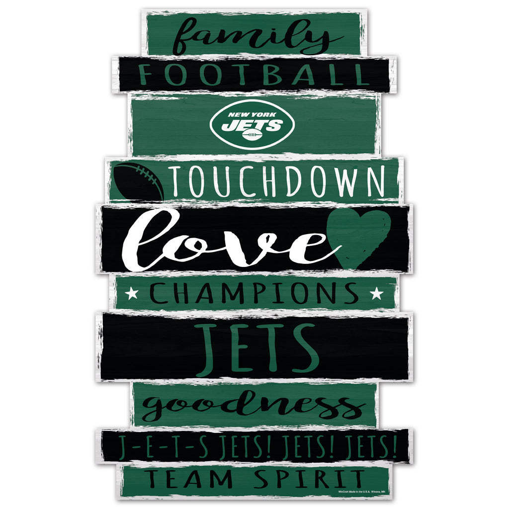 New York Jets Sign 11x17 Wood Family Word - WinCraft