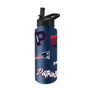 New England Patriots Quencher Bottle 34oz Stainless Steel Dreamweave - Logo Brands