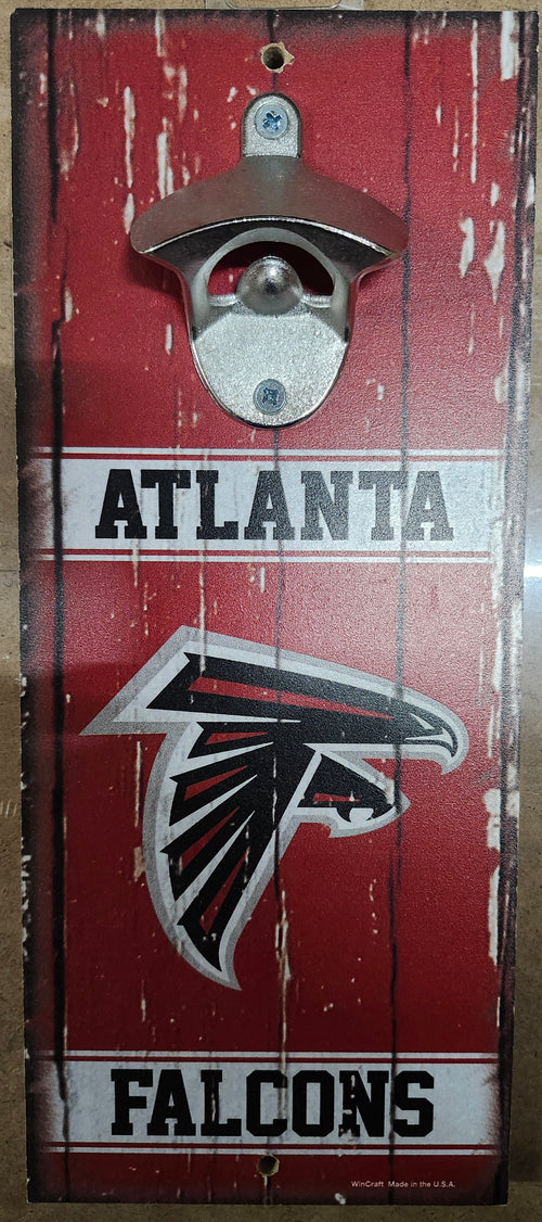 Atlanta Falcons Sign Wood 5x11 Bottle Opener Alternate - 14