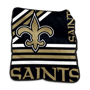 New Orleans Saints Blanket 50x60 Raschel Throw - Logo Brands