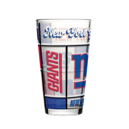 New York Giants Pint Glass 16oz Quilted Stained Boxed - Logo Brands
