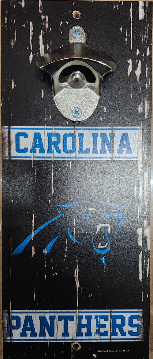 Carolina Panthers Sign Wood 5x11 Bottle Opener Alternate - 14