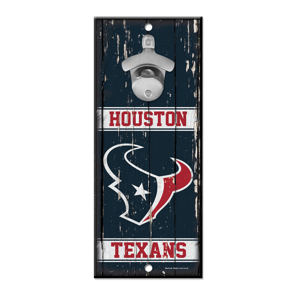 Houston Texans Sign Wood 5x11 Bottle Opener Alternate - 14