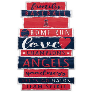 Los Angeles Angels Sign 11x17 Wood Family Word - WinCraft