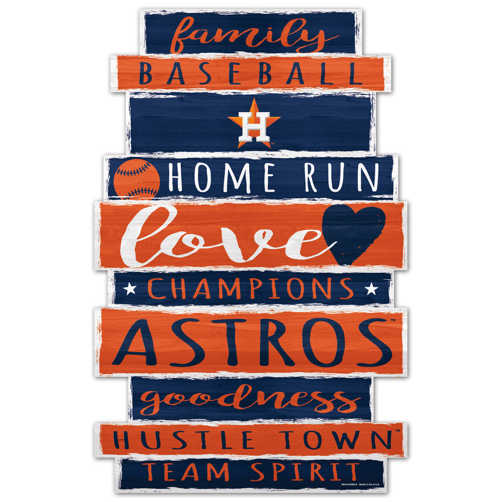 Houston Astros Sign 11x17 Wood Family Word - WinCraft
