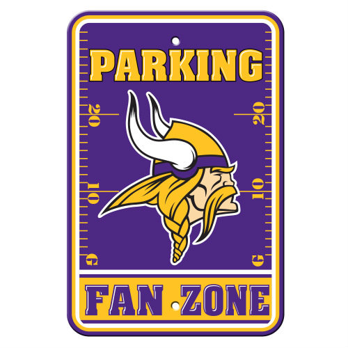 Minnesota Vikings Sign 12x18 Plastic Fan Zone Parking Style -