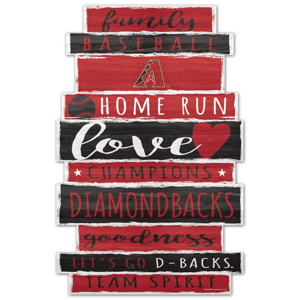 Arizona Diamondbacks Sign 11x17 Wood Family Word - WinCraft